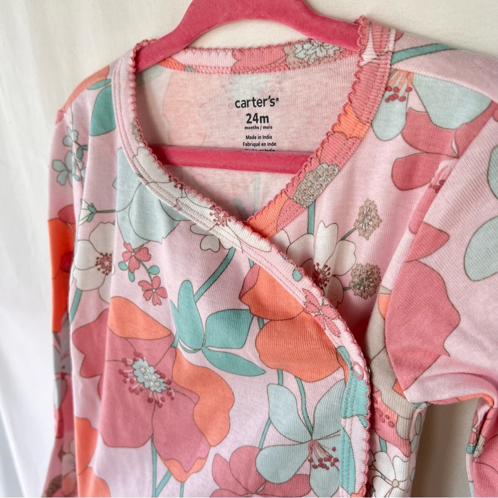 NWT! 3-Pack Carter’s Baby Girl Long Sleeve Kimono Onesies, Size 24 Months